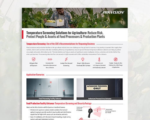 Agriculture Industry Temperature Screening Solutions: Mitigate Risk, Protect People & Assets at Food Processing and Production Plants