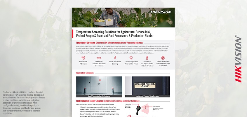 Agriculture Industry Temperature Screening Solutions: Mitigate Risk, Protect People & Assets at Food Processing and Production Plants
