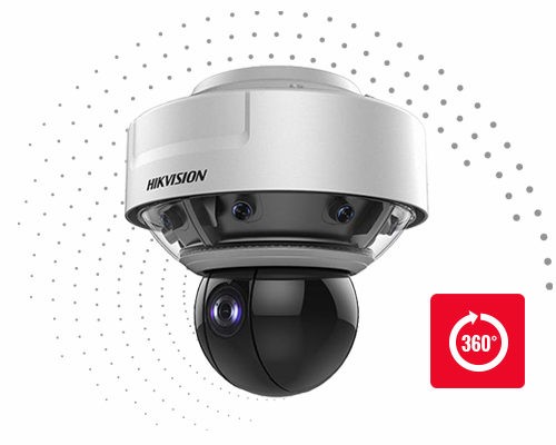 Get Wide Range Panoramic Coverage with PTZ for Precise Detail in One Camera with Hikvision’s Large-Sized 32 MP PanoVu with 360-Degree Stitched Panoramic Images