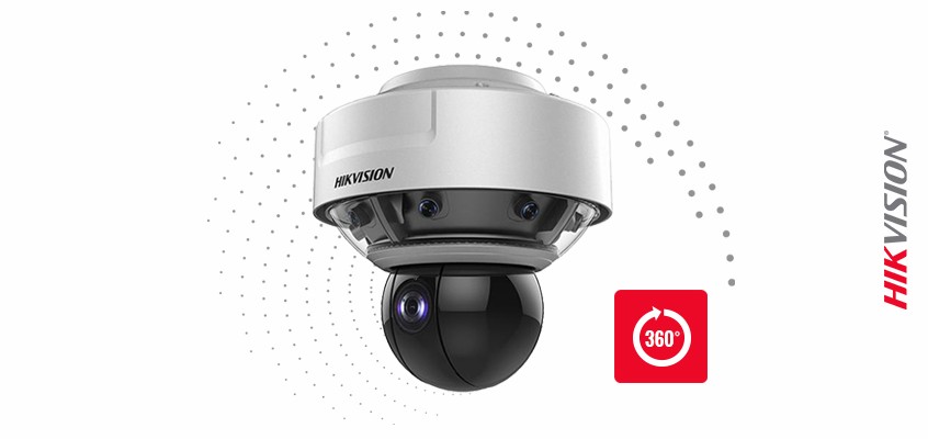 Get Wide Range Panoramic Coverage with PTZ for Precise Detail in One Camera with Hikvision’s Large-Sized 32 MP PanoVu with 360-Degree Stitched Panoramic Images